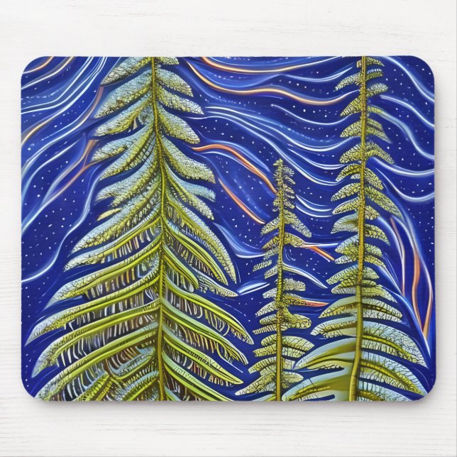 Whimsisk Abstrakt Evergreens Musmatta (Framsidan)