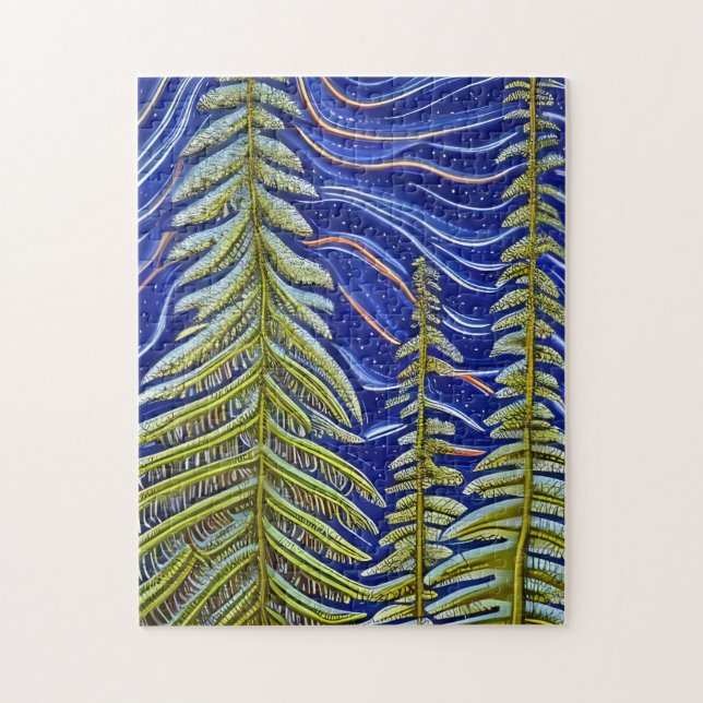 Whimsisk Abstrakt Evergreens Pussel (Vertikal)