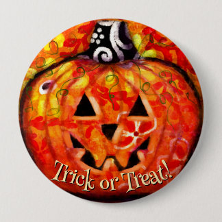 Whimsisk Abstrakt Jack O Lantern Personlig Knapp