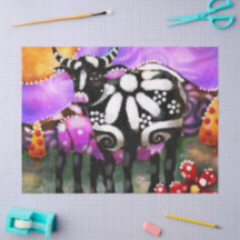 Whimsisk Abstrakt Mamma & Baby Ko Dekoupage