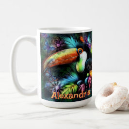 Whimsisk Abstrakt Tukan Fågel Personlig Kaffemugg