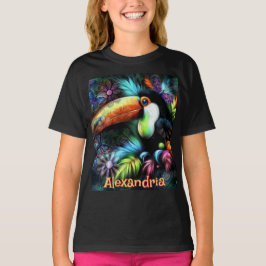 Whimsisk Abstrakt Tukan Fågel Personlig T Shirt
