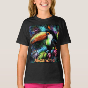 Whimsisk Abstrakt Tukan Fågel Personlig T Shirt