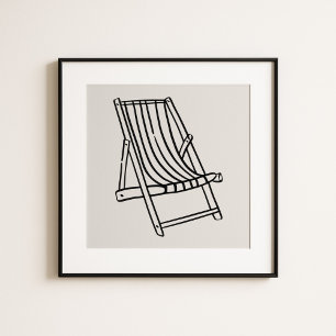Whimsisk Amalfi-kustens strandstolskonst Poster