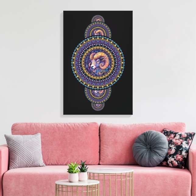 Whimsisk ängar av sorten Mandala Canvas Wall Art (Insitu (Vardagsrum))