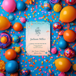 Whimsisk ballondag med Cute Penguin Inbjudningar