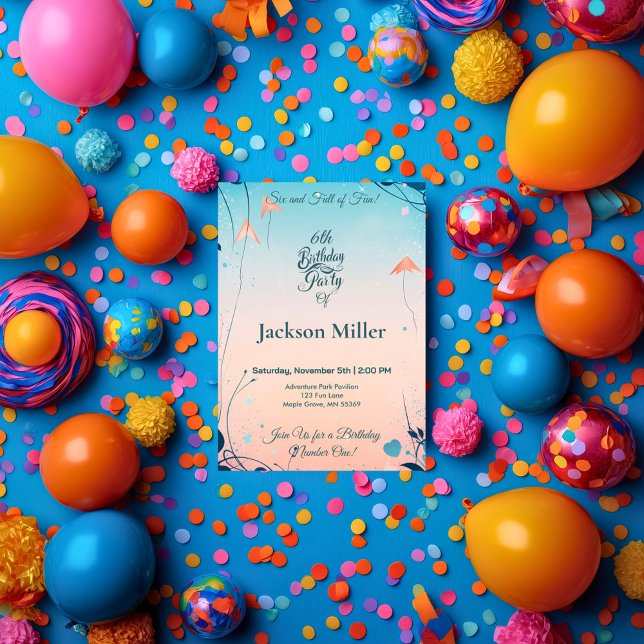 Whimsisk ballondag med Cute Penguin Inbjudningar (Skapare uppladdad)