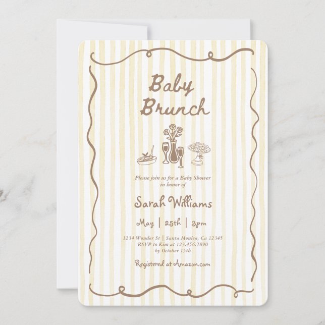 Whimsisk barnbrunch Baby Shower Flickor Inbjudningar (Framsida)