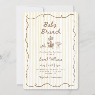 Whimsisk barnbrunch Baby Shower Flickor Inbjudningar