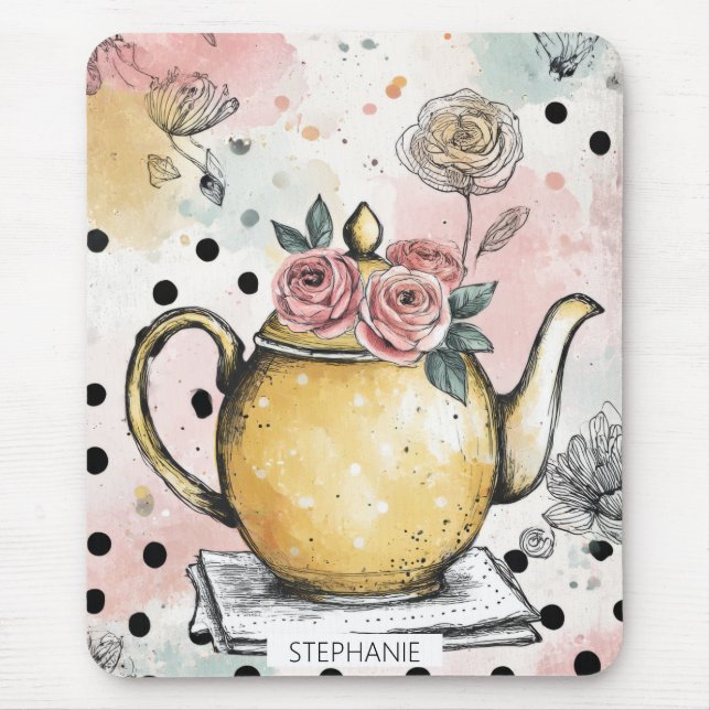 Whimsisk blomkruktepot – mysig Cottagecore Musmatta (Framsidan)