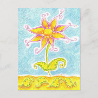 Whimsisk blomma vykort