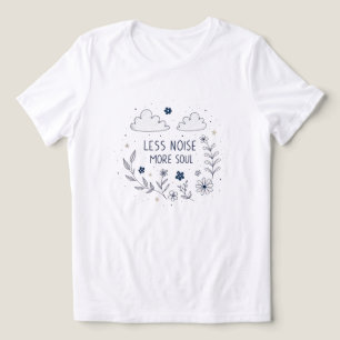 Whimsisk Blommig Själ Själv Citat Linjekonst T Shirt
