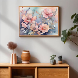 Whimsisk Blommigt Butterfly Art Elegance Poster