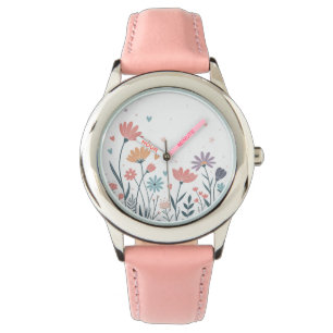 Whimsisk Blommigt för vattenfärg Armbandsur