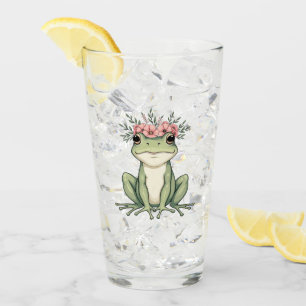 Whimsisk Blommigt Frog Cottagecore Art Glaskopp