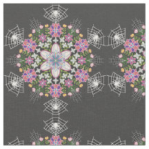 Whimsisk blommigt Spiders mandala-väv