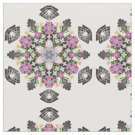 Whimsisk blommigt Spiders mandala-väv Tyg