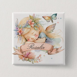 Whimsisk Blommigt Sweet Dreams Sleeping Fairy Girl Knapp
