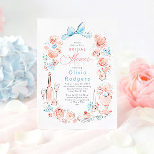 Whimsisk blomstergestaltning med handritad chic sl inbjudningar