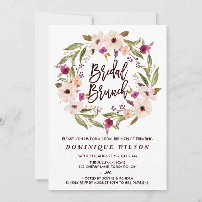 Whimsisk Bohemian Blommigt Möhippa Brunch för utan Inbjudningar (Framsida)