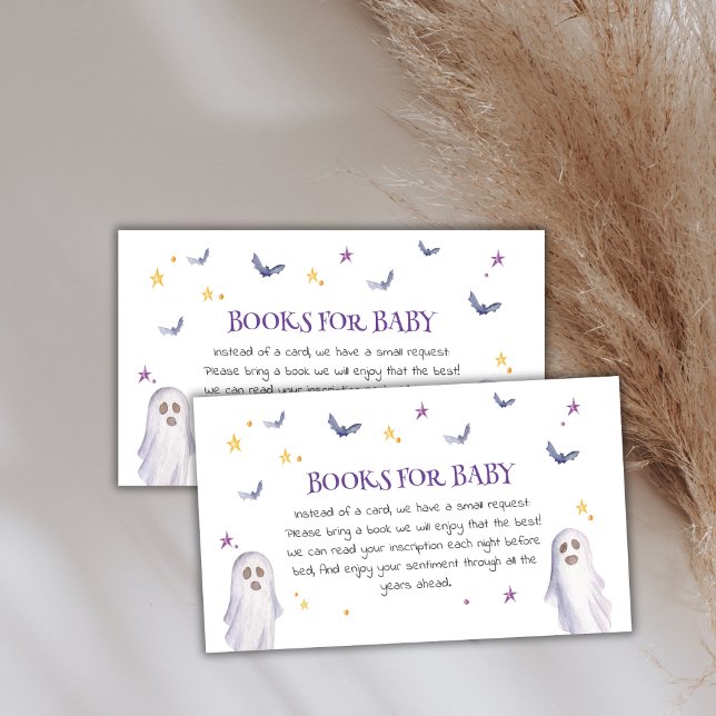 Whimsisk Bokar för Baby Halloween babyskor Tilläggskort (Whimsical Books For Baby Halloween Baby Shower Enclosure Card)