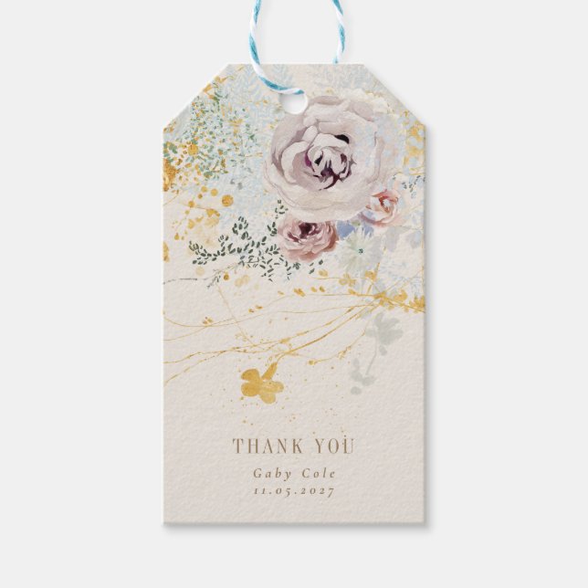 whimsisk botanisk krans baby shower presentetikett (Framsidan)