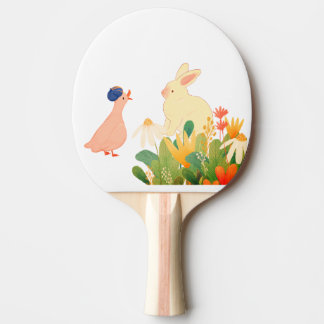 Whimsisk Bunny & Bird in Bloom - Cute Vår Fore Pingisracket
