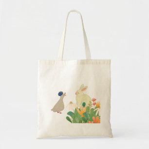 Whimsisk Bunny & Bird in Bloom - Cute Vår Fore Tygkasse