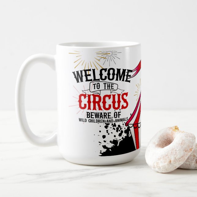 Whimsisk cirkus kaffemugg (Med munk)