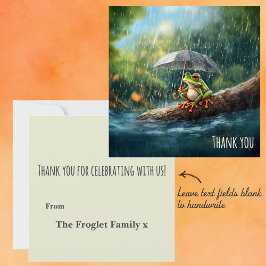 Whimsisk Cottagecore Groda Födelsedagsfest Tack Kort