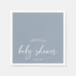 Whimsisk dammig blå minimalistisk baby shower pappersservett