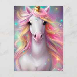 Whimsisk Detaljerad Fantasy Söt Kawaii Enhörning Vykort