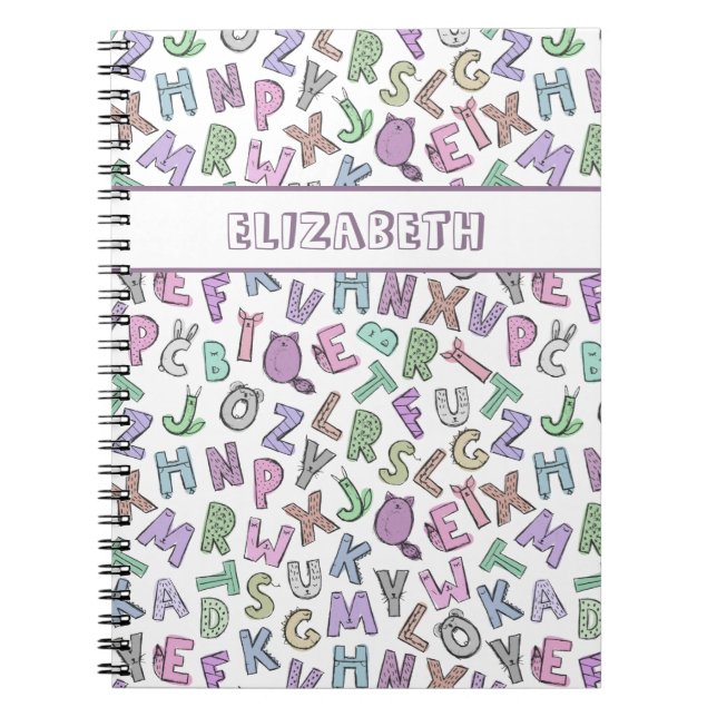 Whimsisk doodle alphabet brev anteckningsbok (Framsidan)