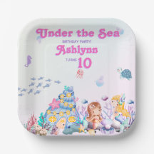 Whimsisk Elegant Under havet Siren fyrkantig