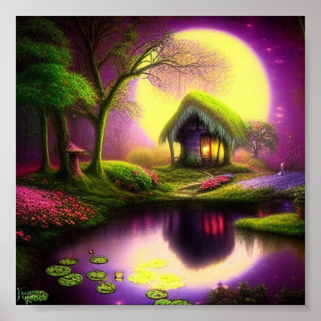 Whimsisk fantasistuga poster (Framsidan)