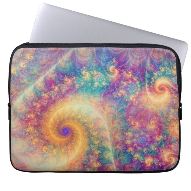 Whimsisk Fantasy Abstrakt Fraktal Virvel Konst Laptop Fodral (Framsidan)