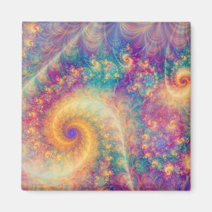 Whimsisk Fantasy Abstrakt Fraktal Virvelkonst Magnet
