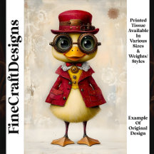 Whimsisk Fantasy Steampunk Duckling L7 Decoupage