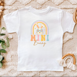 Whimsisk färgfull Mini Bunny Rainbow Påsk T Shirt