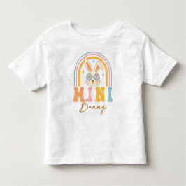 Whimsisk färgfull Mini Bunny Rainbow Påsk T Shirt