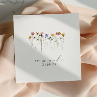Whimsisk färgstark Wildblomma | Bröllop Napkins Pappersservett