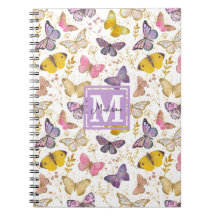 Whimsisk faux gliitter Butterflies Monogram Namn