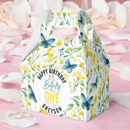 Whimsisk fjäril-Blommigt 1:a födelsedag Presentaskar