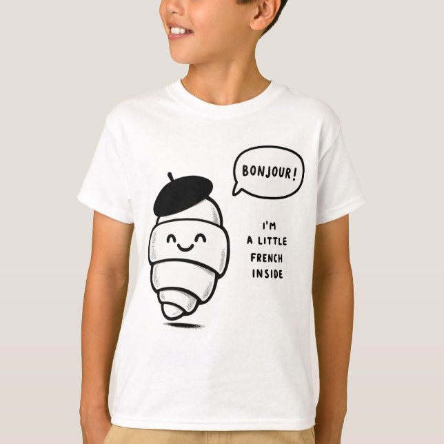 Whimsisk Fransk Croissant T Shirt (Framsida)
