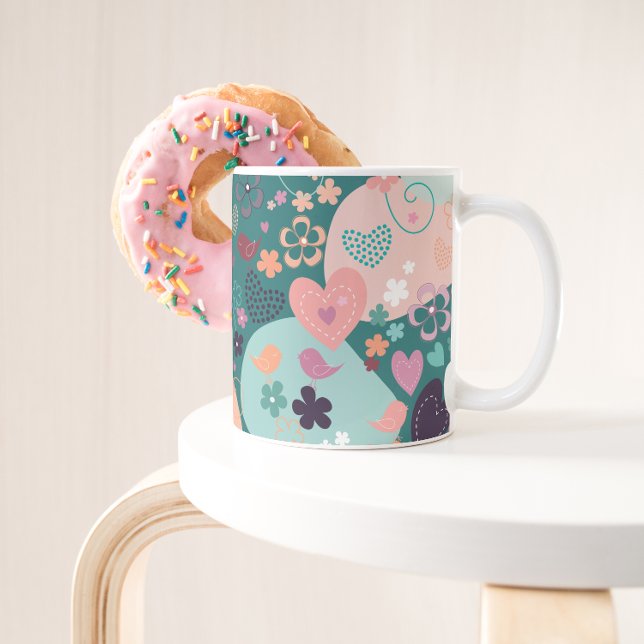 Whimsisk Garden i Bright Pastel Färg Coffee Mu Kaffemugg (Skapare uppladdad)
