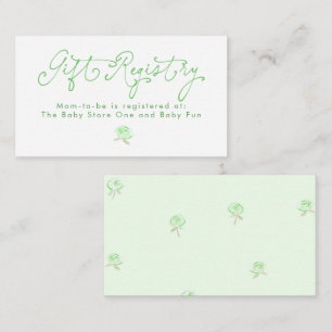 Whimsisk grön blomsterpresentregister Minimalistis Tilläggskort