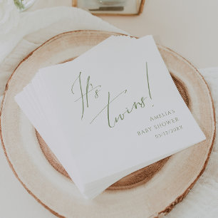 Whimsisk Grönt Det är Twillingar Shower Napkins Pappersservett