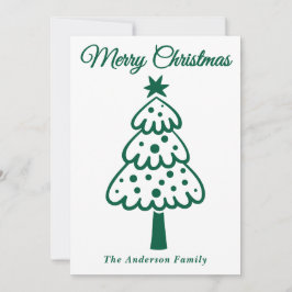 Whimsisk Grönt Hand plockade Julgran Julkort