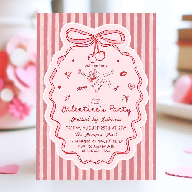 Whimsisk Handritad Galentine's Day Inbjudan (Skapare uppladdad)