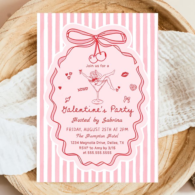 Whimsisk handritad Galentine's Day-inbjudan Inbjudningar (Skapare uppladdad)